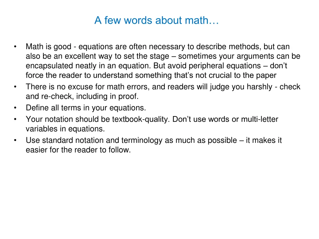 a few words about math