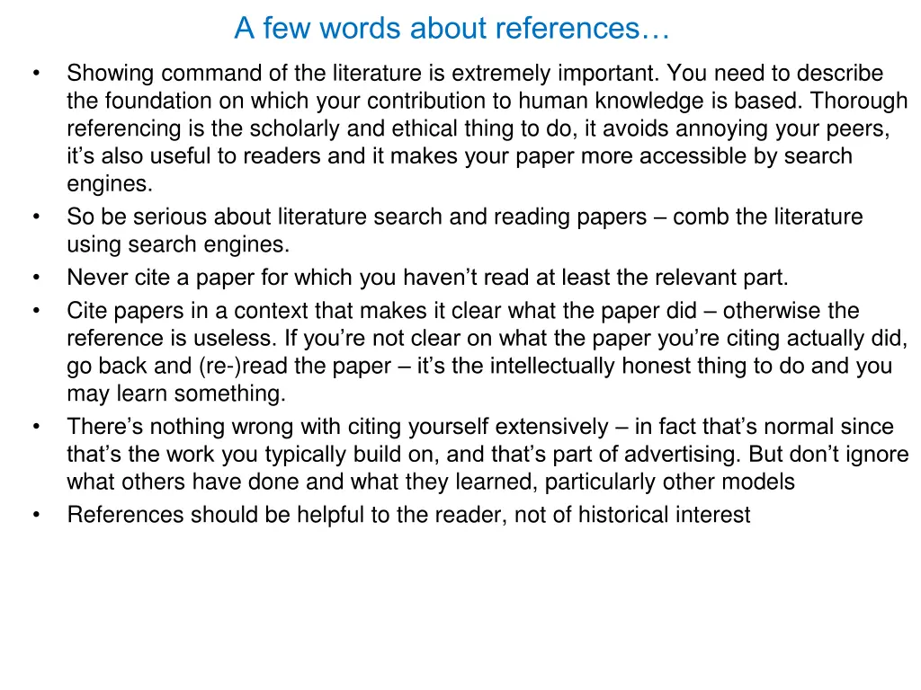 a few words about references