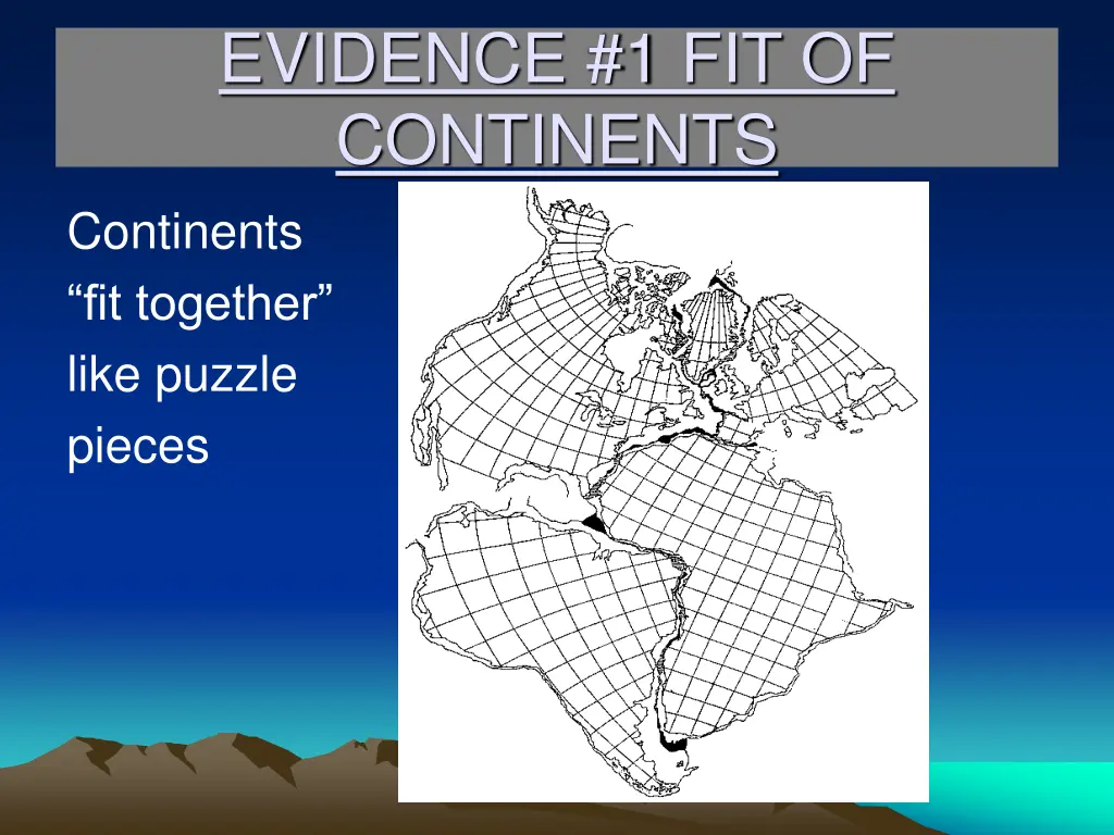 evidence 1 fit of continents