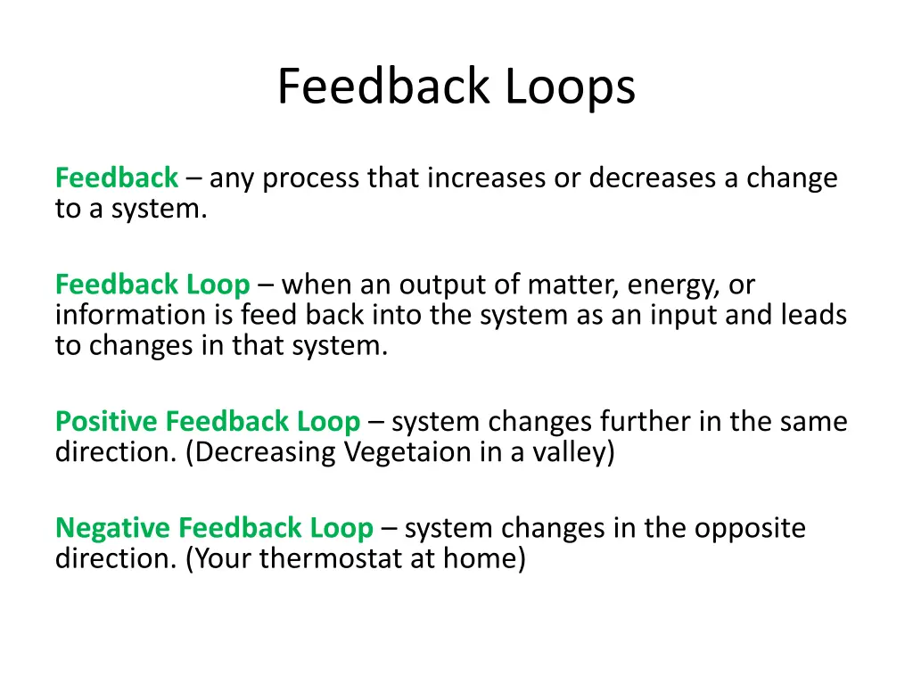 feedback loops