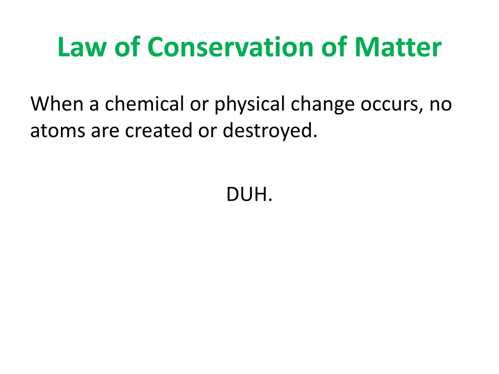 law of conservation of matter