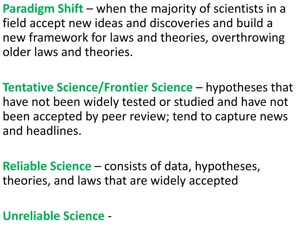 paradigm shift when the majority of scientists