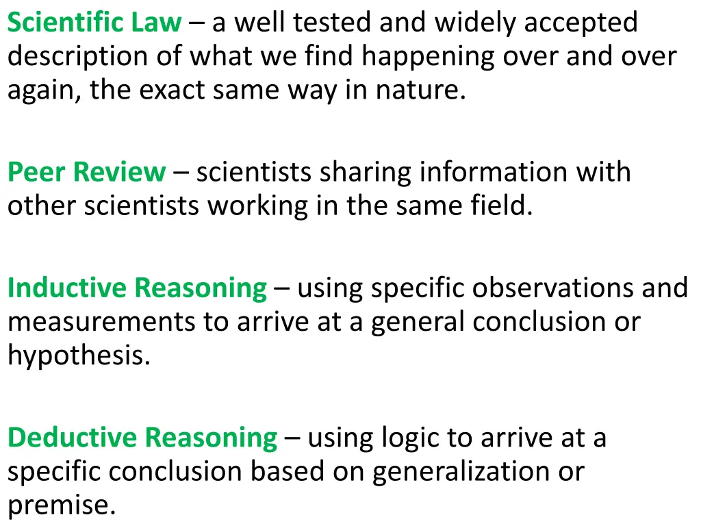 scientific law a well tested and widely accepted