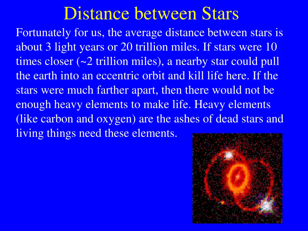 distance between stars fortunately