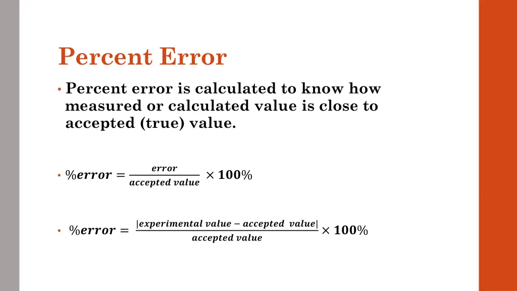 percent error