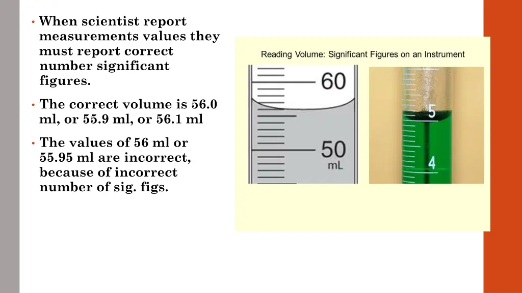 when scientist report measurements values they