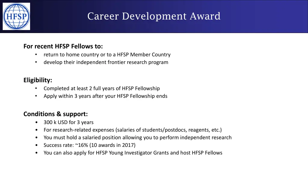 career development award