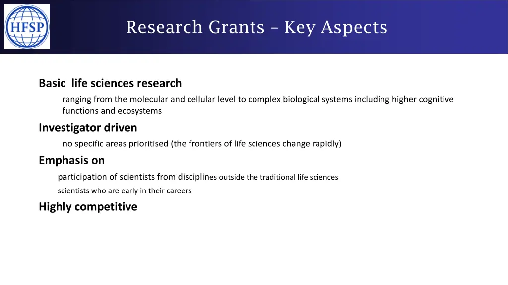 research grants key aspects 1