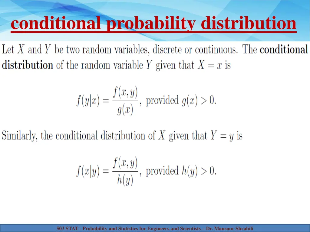 conditional probability distribution