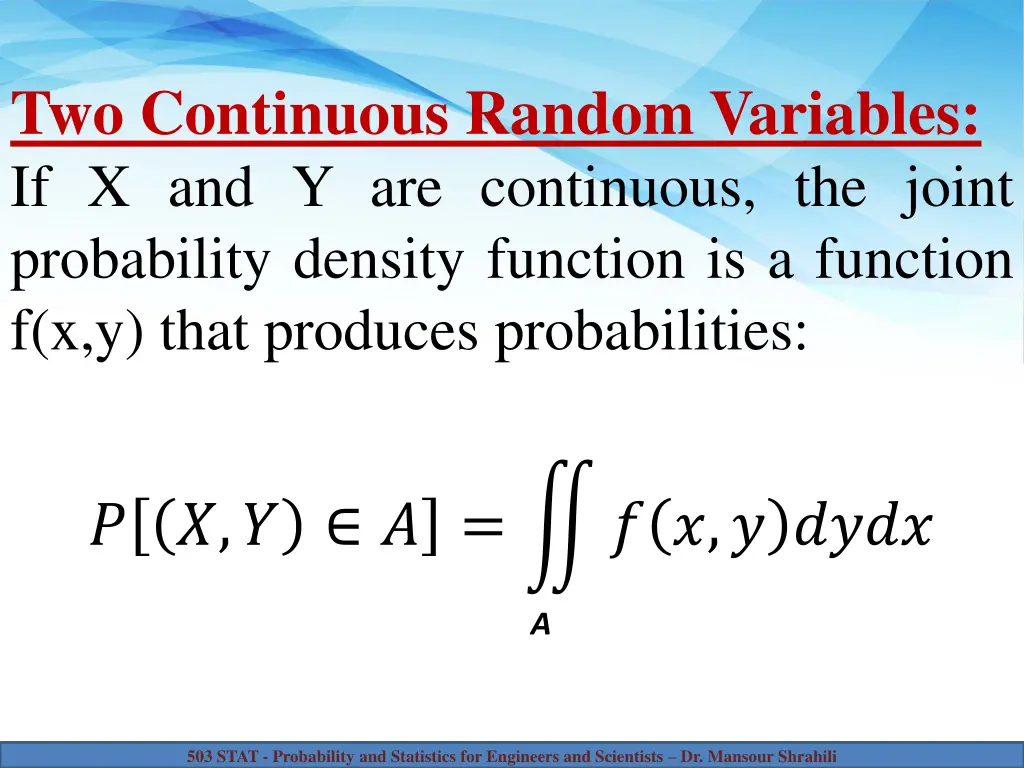 two continuous random variables