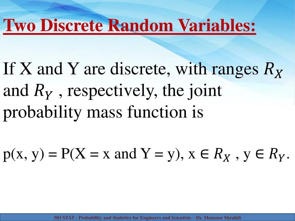 two discrete random variables