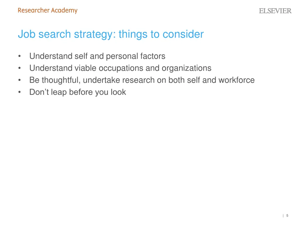 job search strategy things to consider