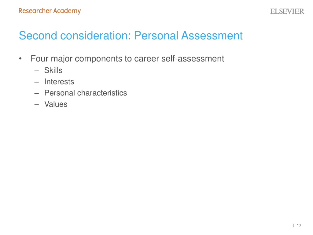 second consideration personal assessment