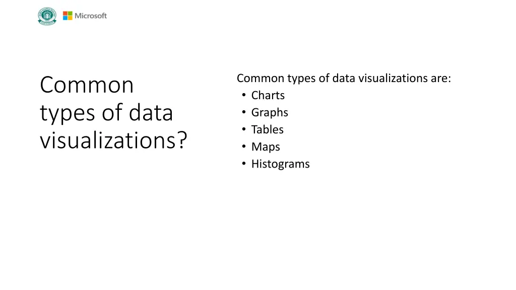 common types of data visualizations are charts