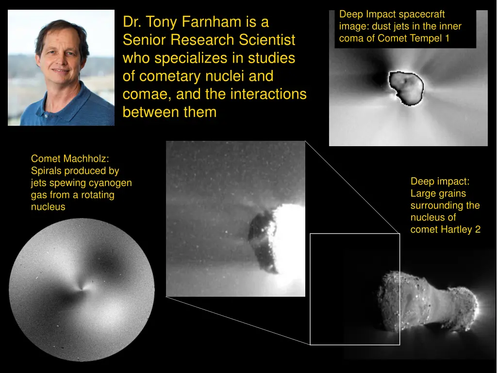 deep impact spacecraft image dust jets