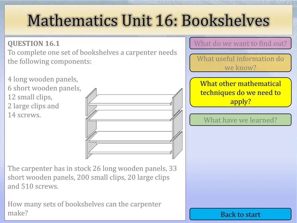 mathematics unit 16 bookshelves 3