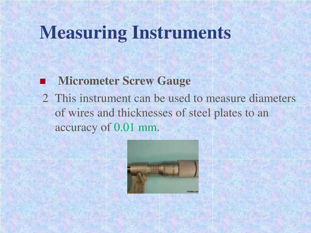 measuring instruments 13