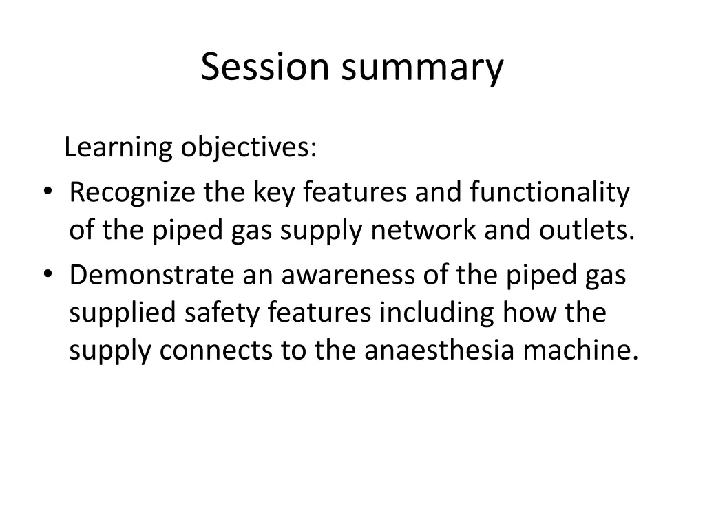 session summary