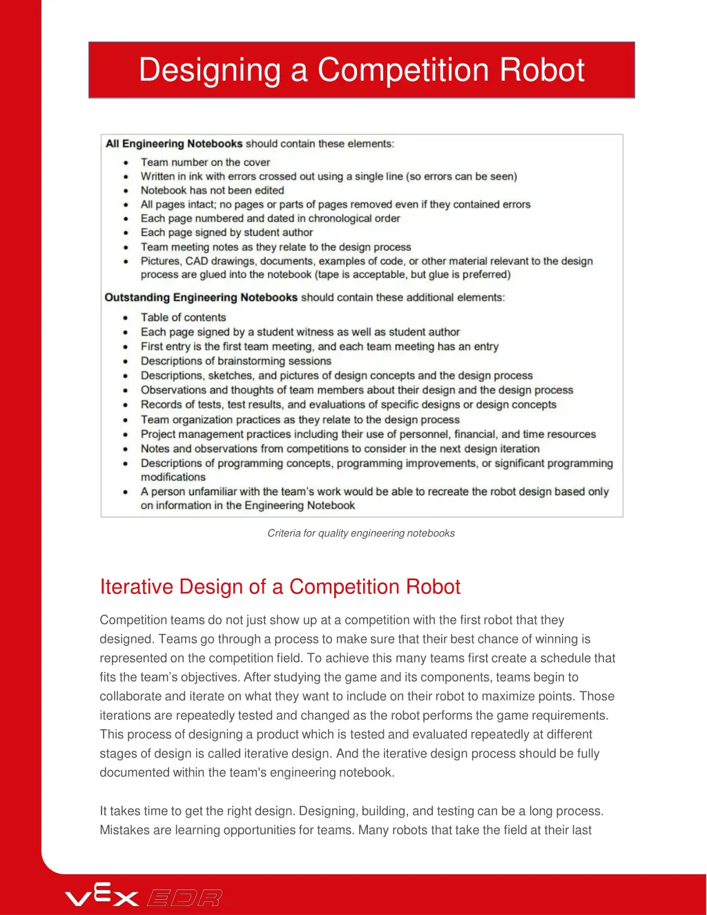 designing a competition robot