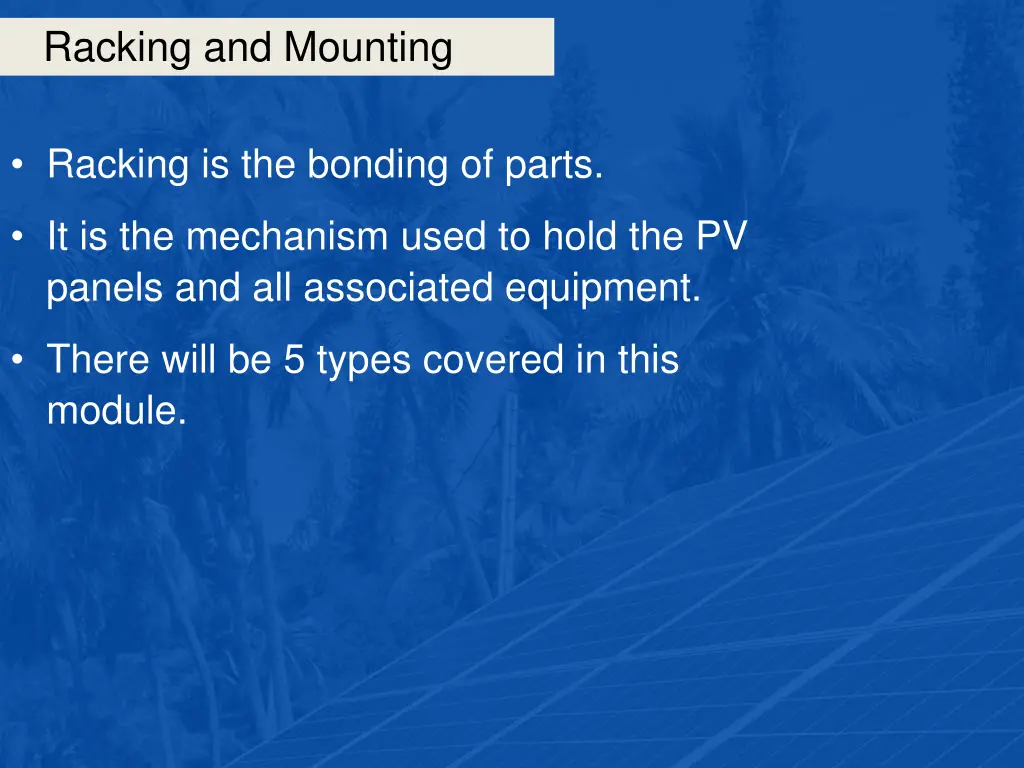 racking and mounting 1