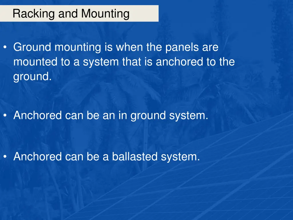 racking and mounting 8