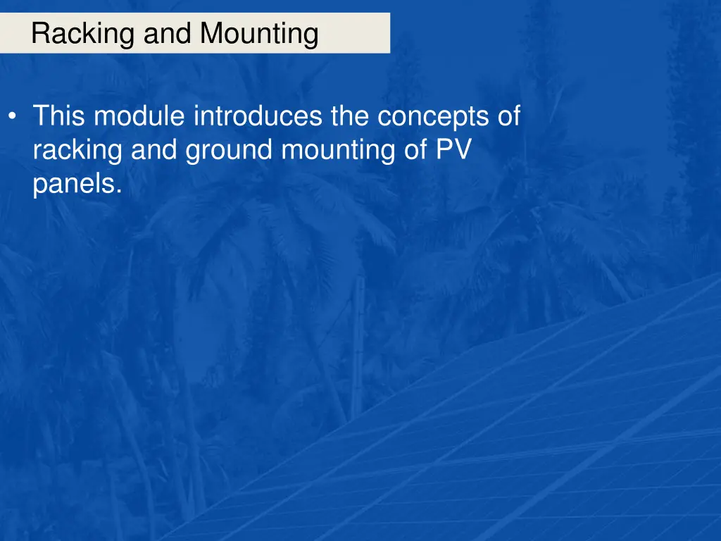 racking and mounting