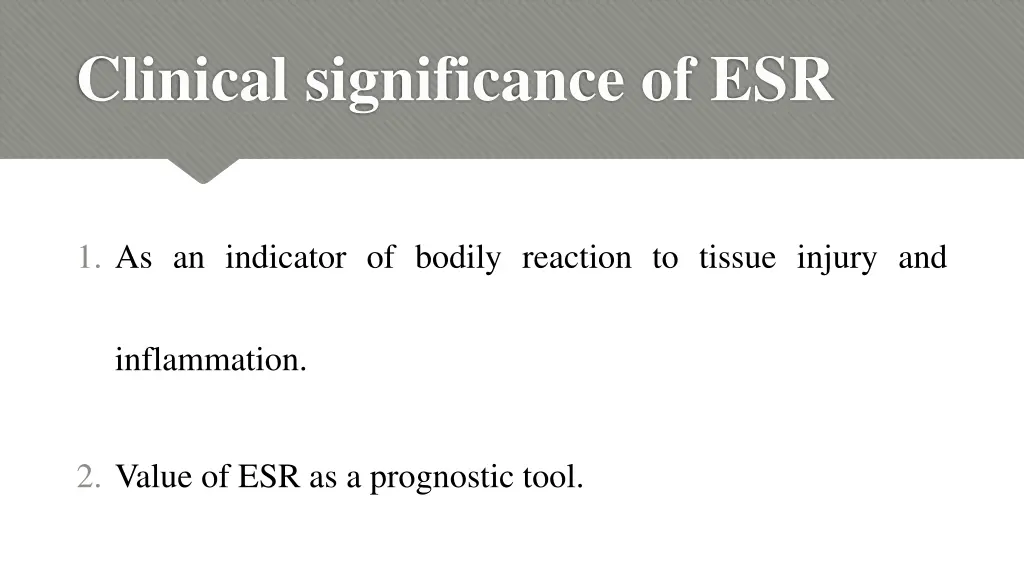 clinical significance of esr