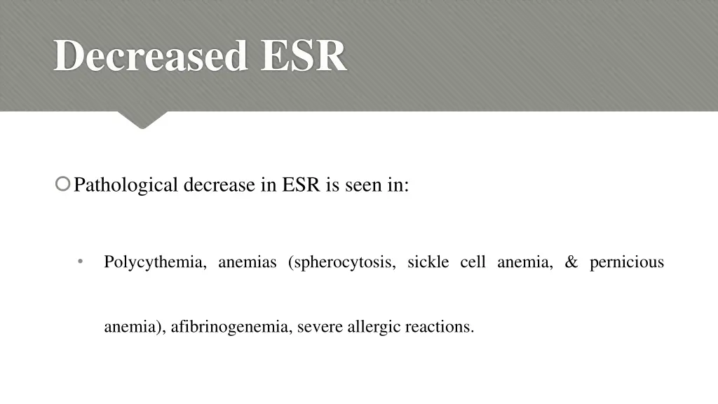 decreased esr