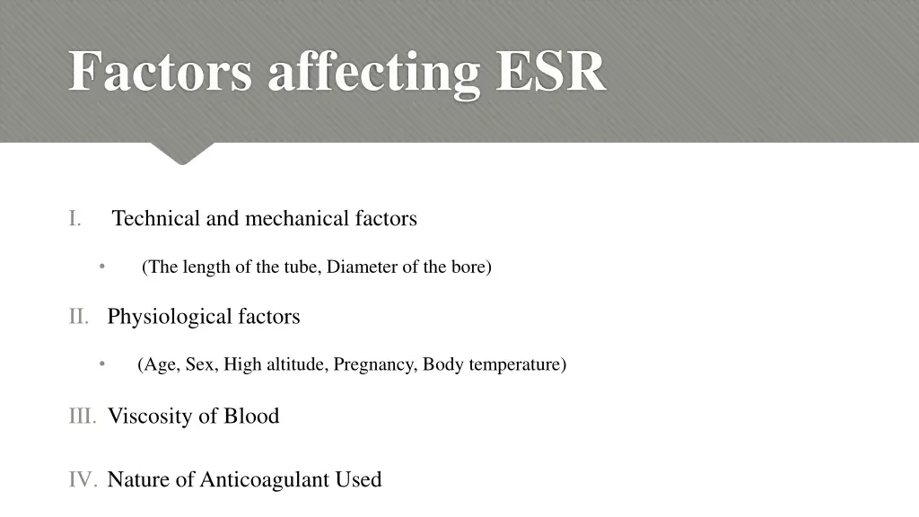 factors affecting esr