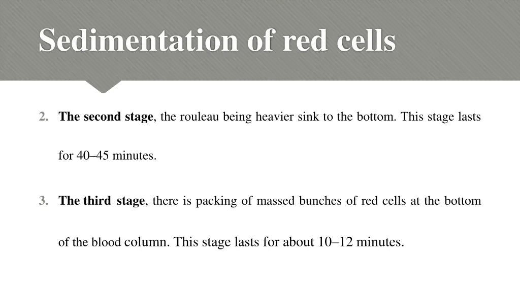 sedimentation of red cells 1