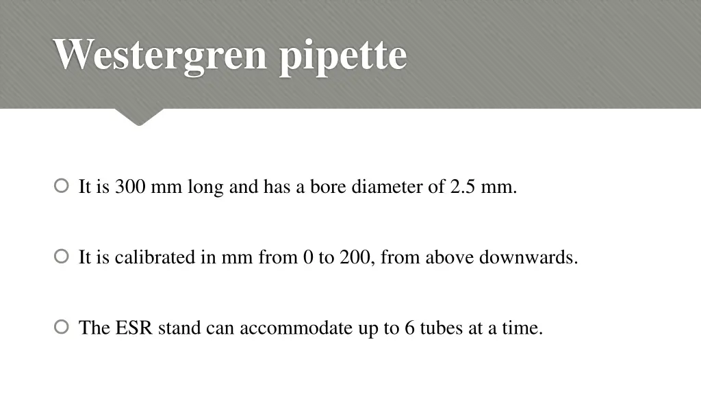 westergren pipette