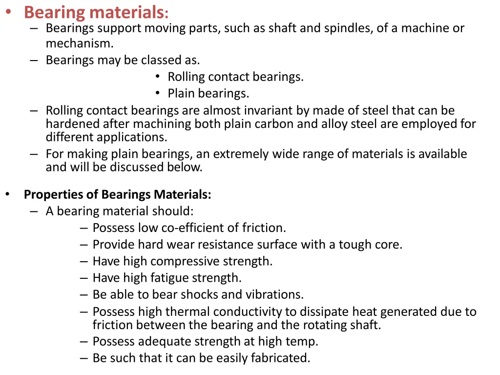 bearing materials bearings support moving parts