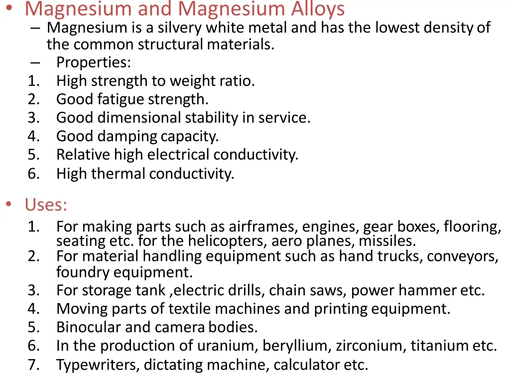 magnesium and magnesium alloys magnesium