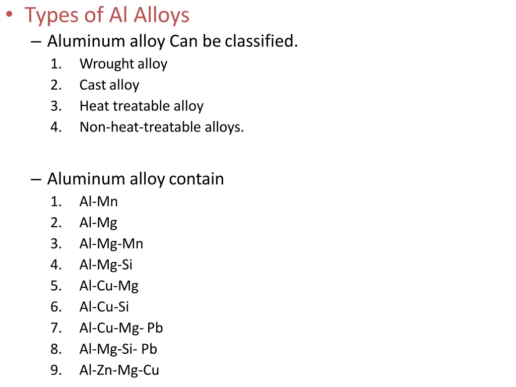 types of al alloys aluminum alloy