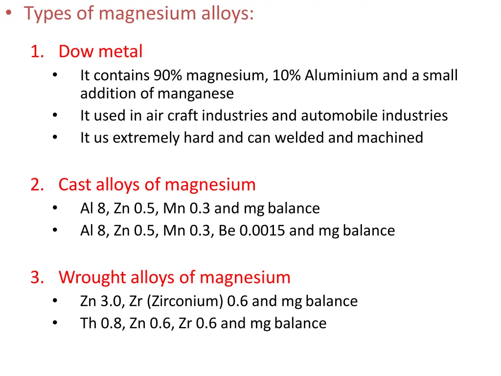 types of magnesium alloys