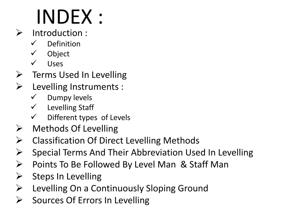 index introduction definition object uses terms