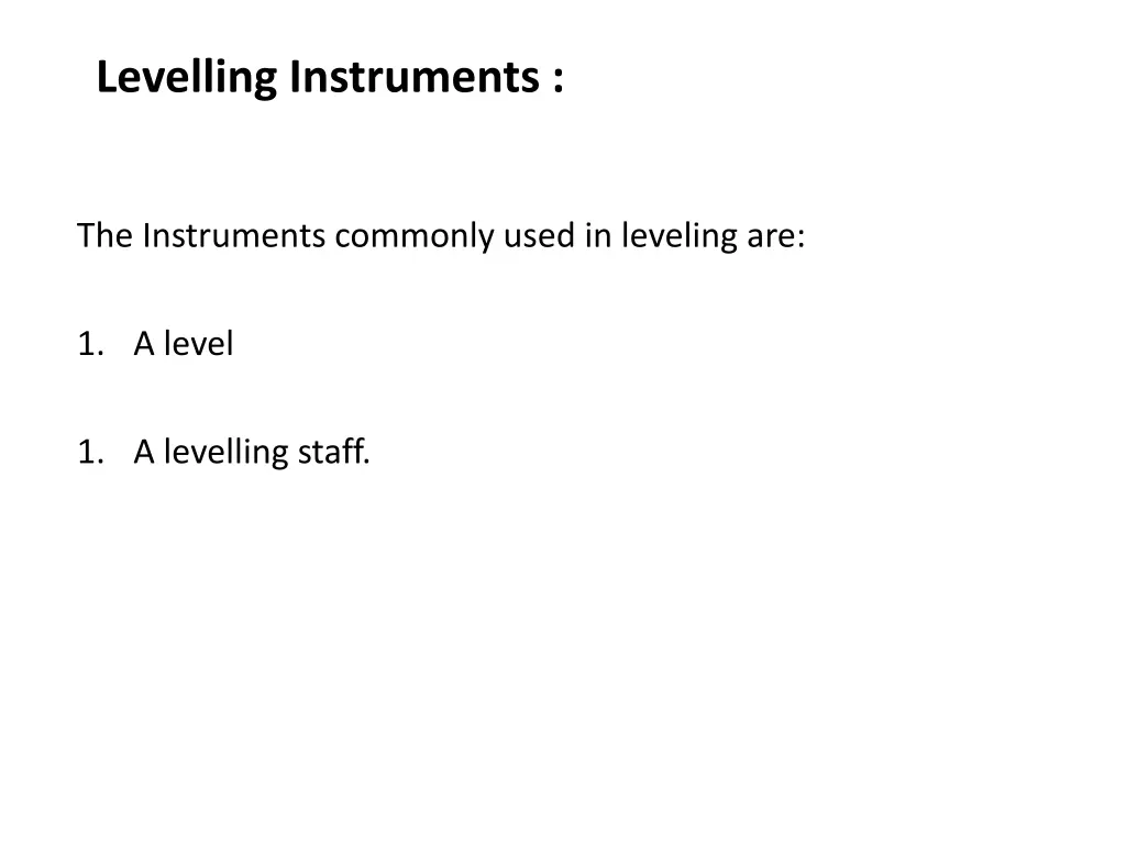 levelling instruments