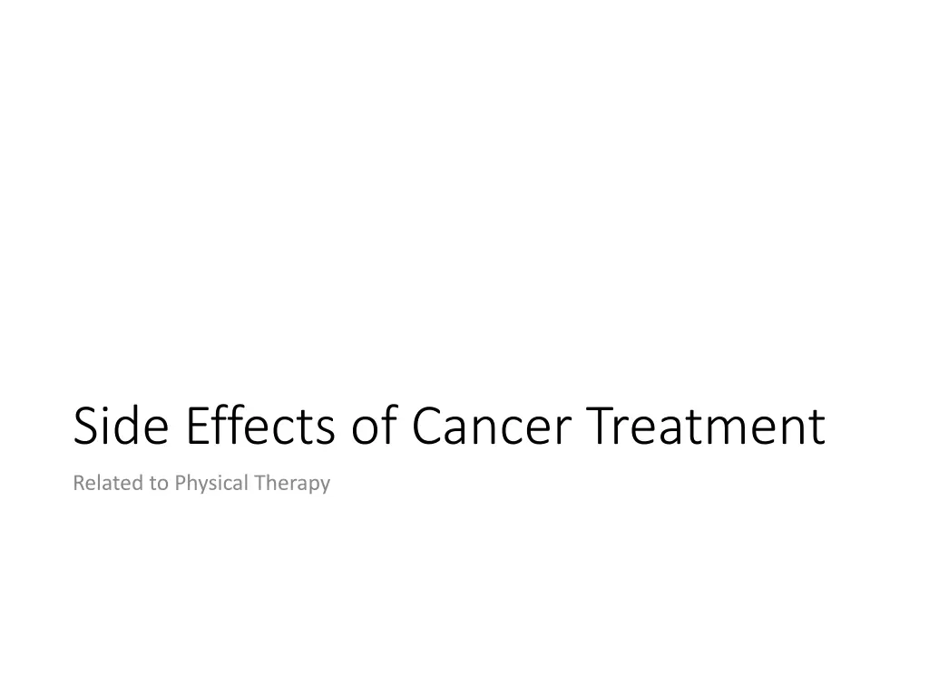 side effects of cancer treatment