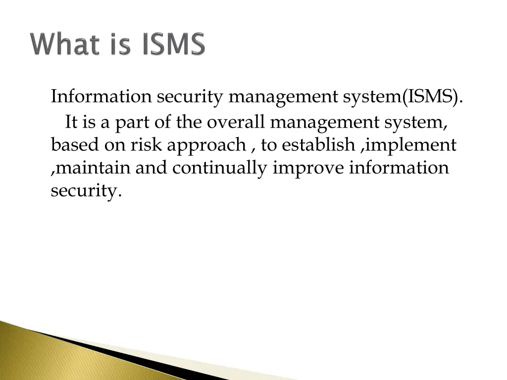 information security management system isms