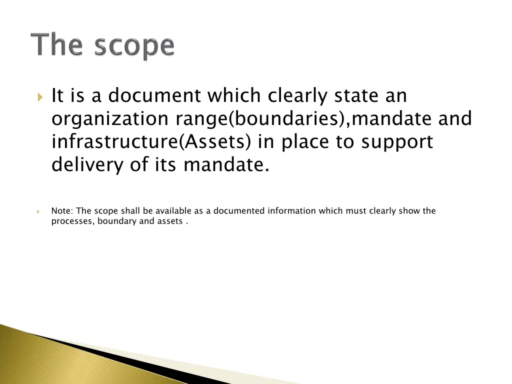 it is a document which clearly state