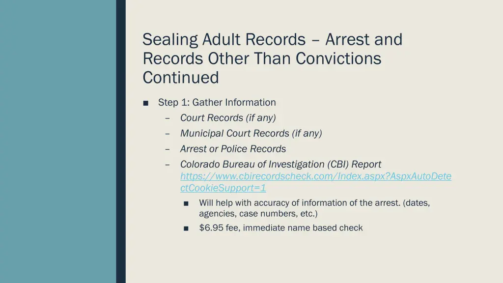 sealing adult records arrest and records other 2