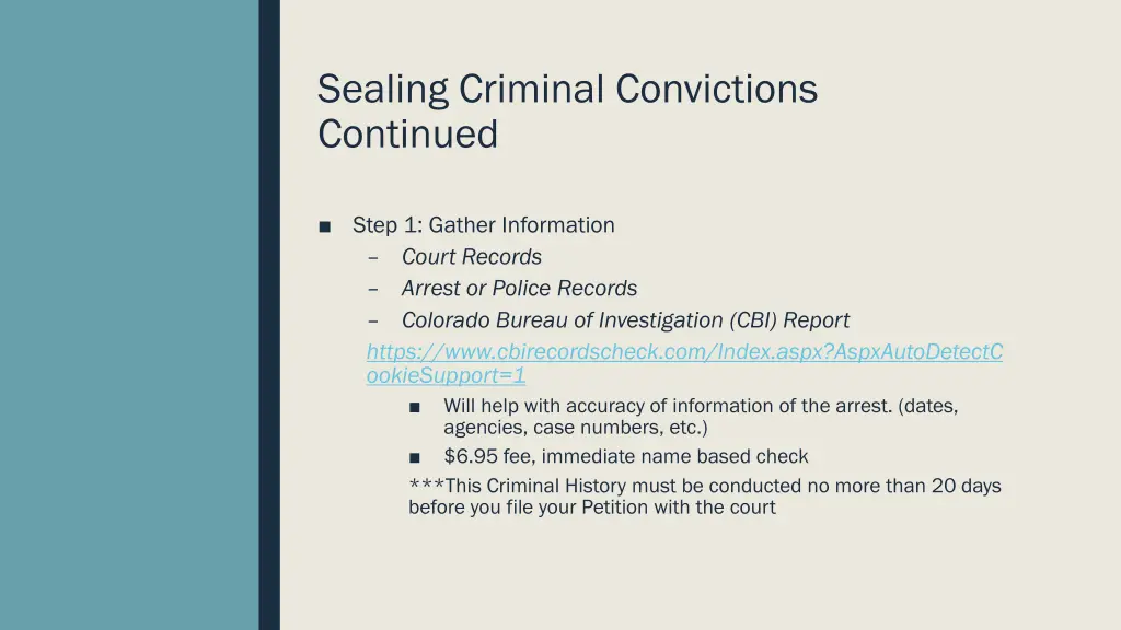 sealing criminal convictions continued