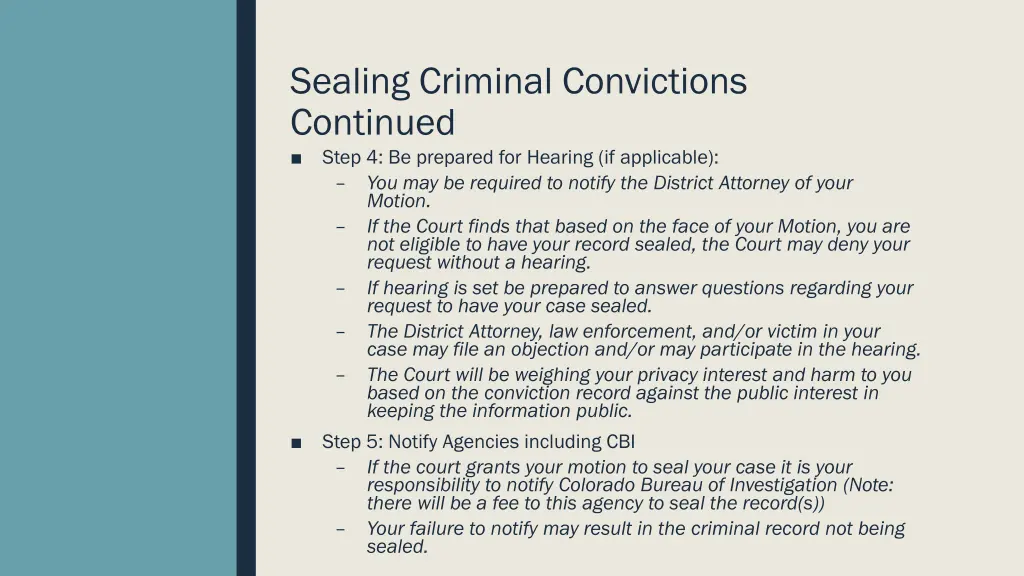 sealing criminal convictions continued step