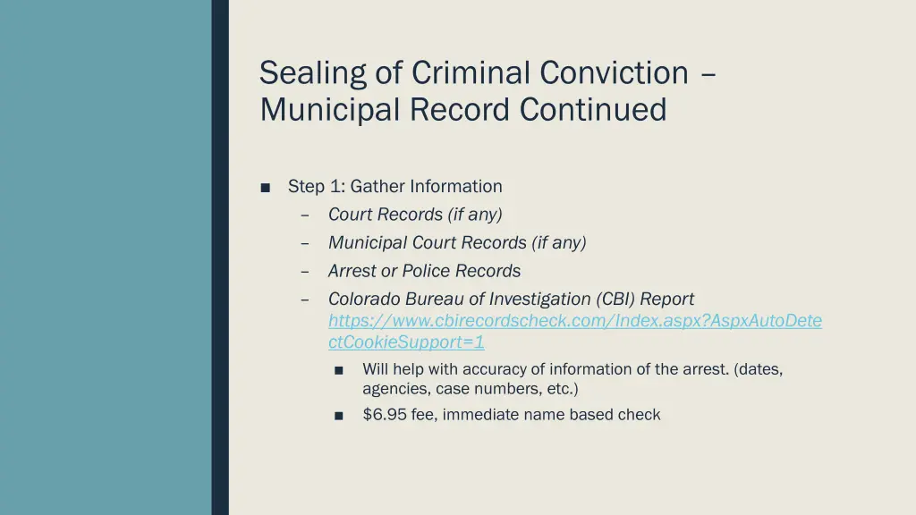 sealing of criminal conviction municipal record 3