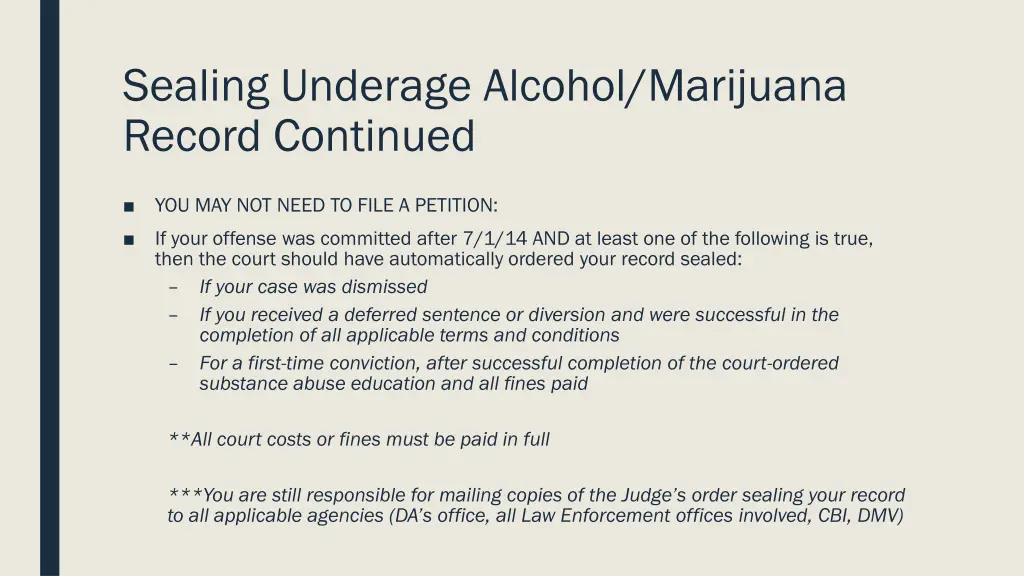 sealing underage alcohol marijuana record 1