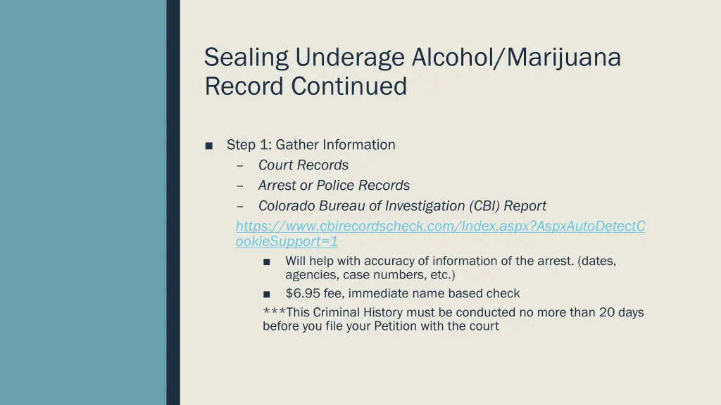 sealing underage alcohol marijuana record 3