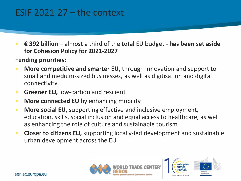 esif 2021 27 the context