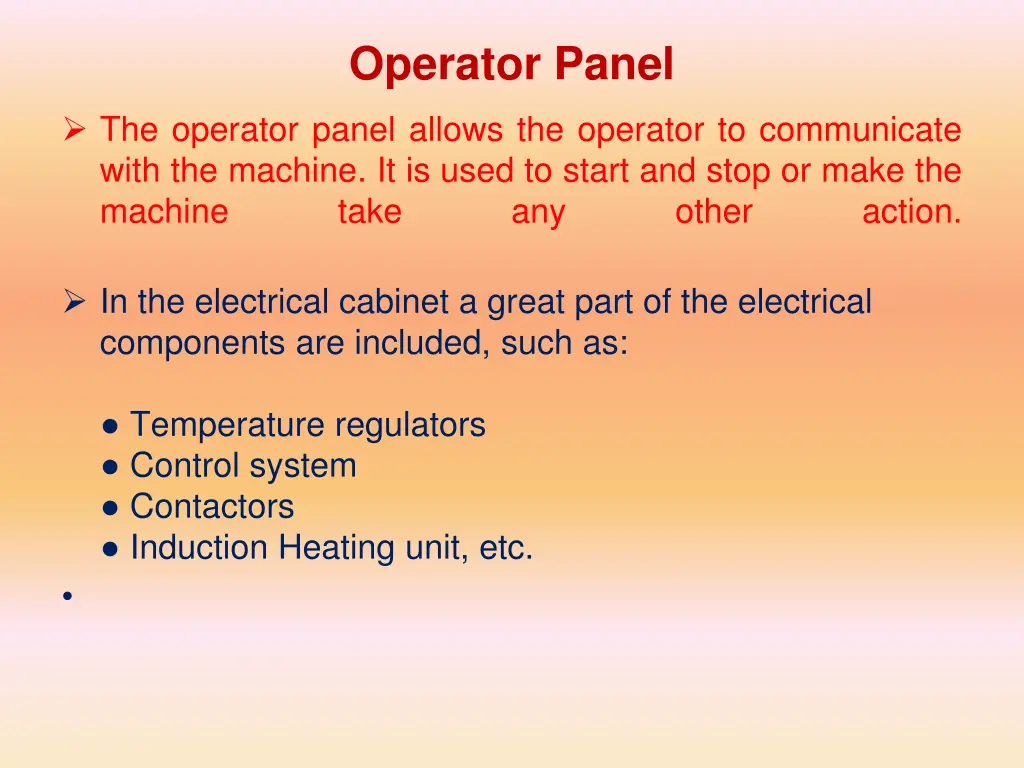 operator panel