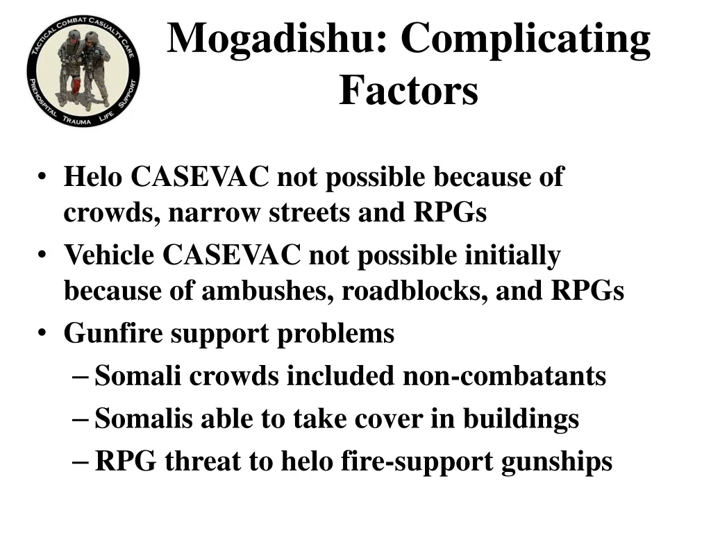 mogadishu complicating factors