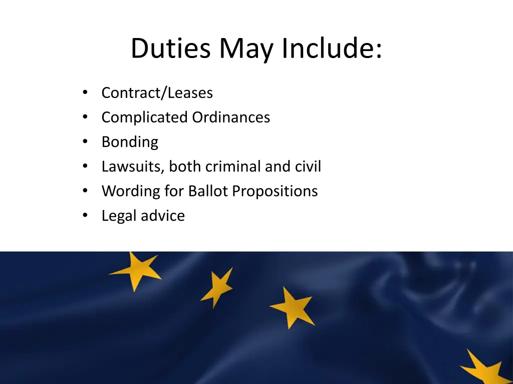 duties may include